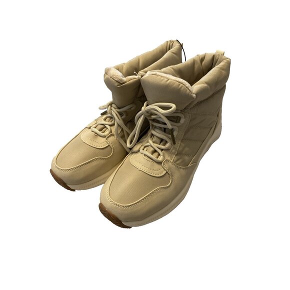 Eddie Bauer  Women's BALASANA  Winter Boots Sz 9 Quilted Upper Tan warm lined - Picture 3 of 7